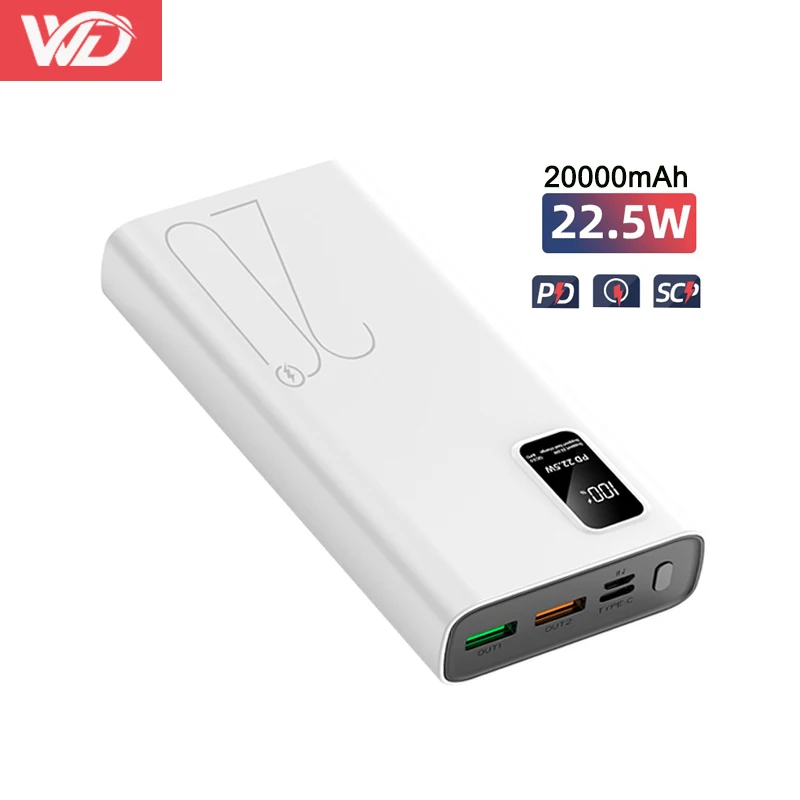 factory PD 22.5W Power Bank 20000mAh Fast charging Mobile Phone External Battery Portable Charger 20000 mAh PowerBank