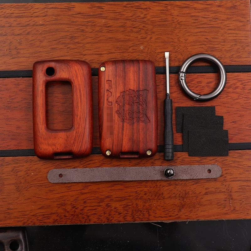 
LEYI Car modification red Sandalwood High quality Auto parts wholesale car Key bag for Pajero V97 v93 V87 