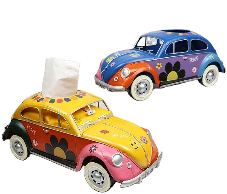 Car Model Tissue Box American Retro Beetle Bus Home Decoration Handmade Creative Novelty