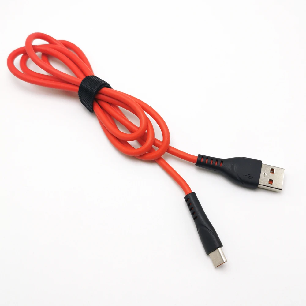 USB-кабель силиконовый огнестойкий V8 USB-кабель прочный супер мягкий тип C 2.4A быстрое зарядное устройство usb-кабель для передачи данных для samsung/iphone
