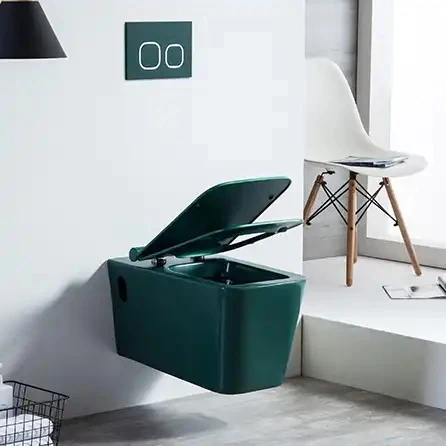 Modern Rimless Concealed Tank Comode Bathroom Easy Cleaning Glaze Matt Black One Piece Square Ceramic Wall Hung Toilets