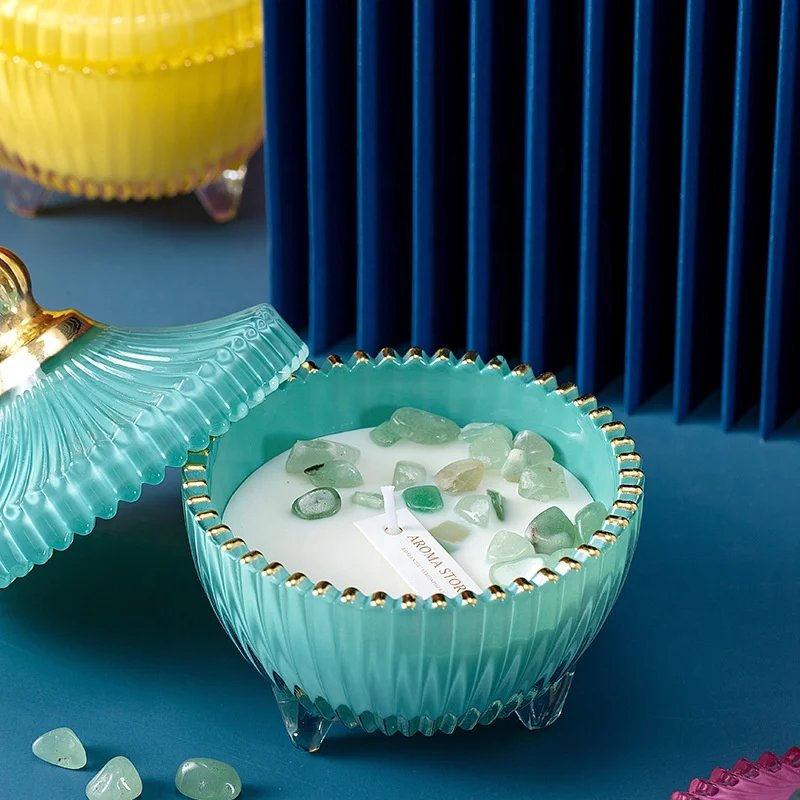 wholesale CITTA private label scented candles with crystal stone inside soy wax aromatherapy candles