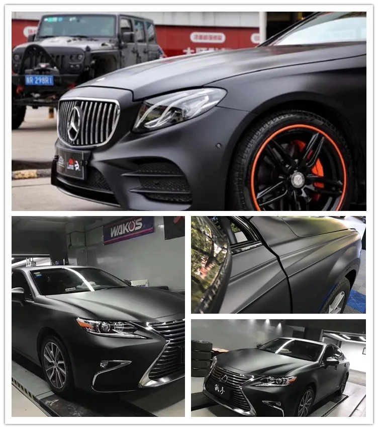 1.52*15m TPH / PU/ PVC PPF Black Matt car body stickers imported glue Car wrap Hot healing paint protection film Cam filmi