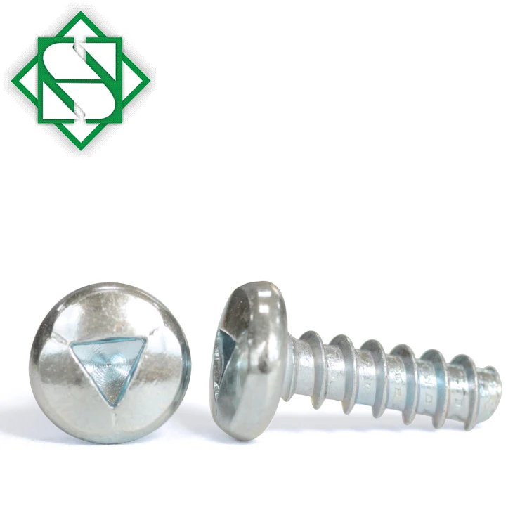 Blue White Zick Finish Binidng Head Triangle Drive TR Thread Forming Screws