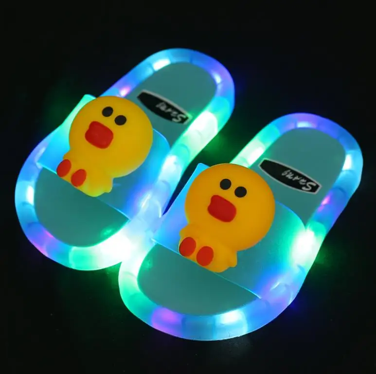 
Summer Baby Kids Jelly Sandals with LED Lights Children Cartoon Slipper Indoor 