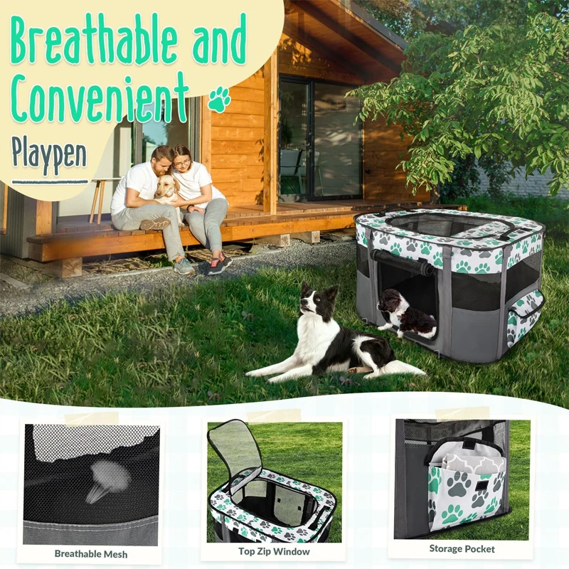 High hardness zipper pet collapsible Sports kennel tent Movable indoor outdoor dog and cat enclosure portable pet house
