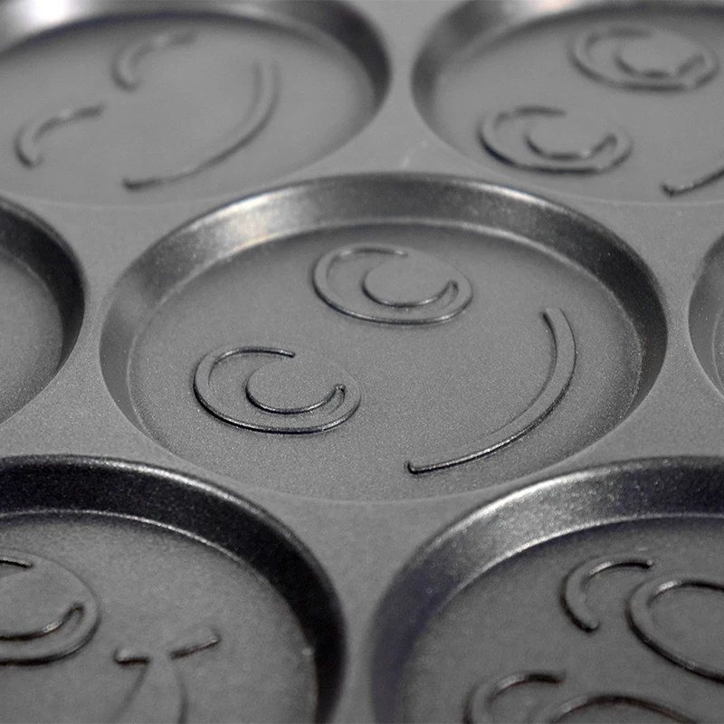 100% PFOA Free Cast Aluminum Coating Die Cast Non-stick Pan Cake with 7 Hole Pancake Pan