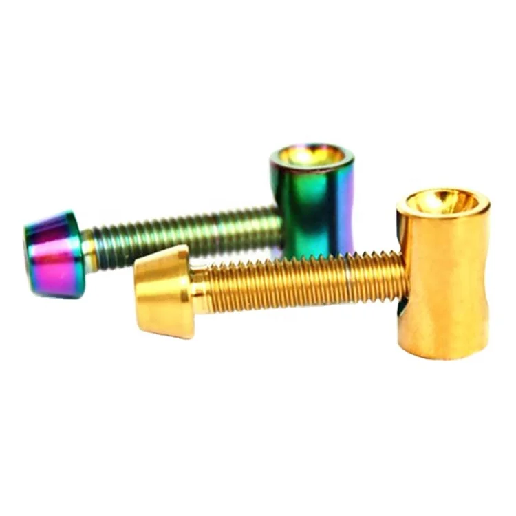 Color Ti/Golden/Rainbow GR5 Titanium Barrel Nut For Bicycle Seat Post
