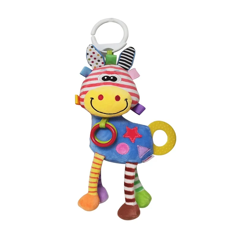 lelebe 2020 China factory baby gift organic hanging   teething rattle soft animal  children plush other kids with baby toys