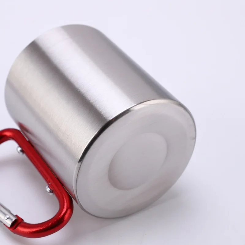 Portable Metal Travel Beer Mug Coffee Cup Outdoor Mountaineering Buckle Mug Camping Mugs With Handle