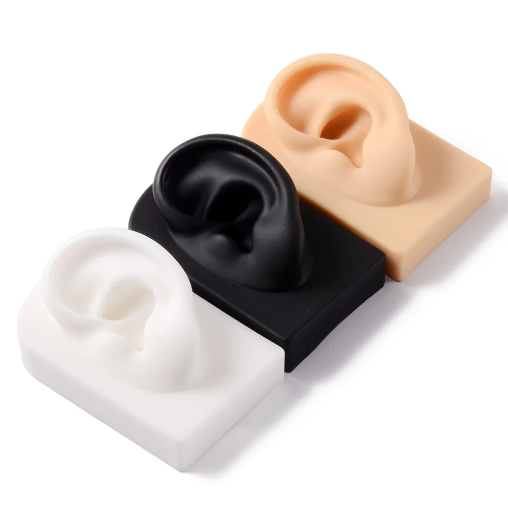 Silicone Ear Model for Cartilage Piercing Ear Studs Earring Display Stand Kit Piercing Tools