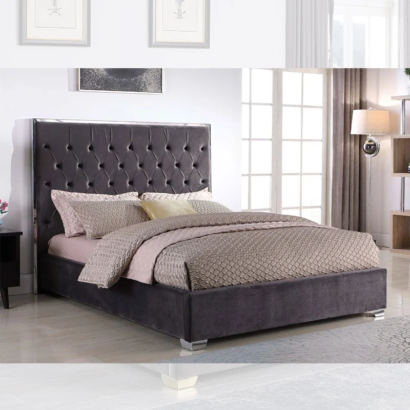 Pinzhi Nordic Design Luxury Soft Bed Upholstered Bedroom Furniture Sets Dormitory Beds