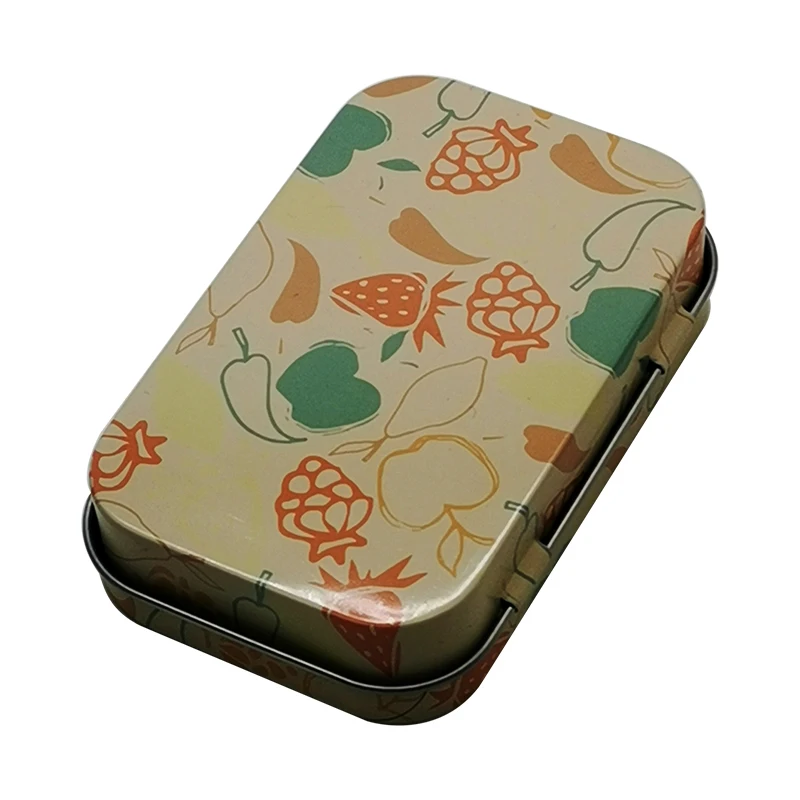 New Arrival Food Grade Child Proof Small Hinge Tin Box  For Candy Mint Pill Portable