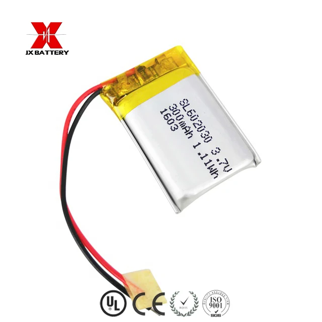 3.7v 602030 300mAh rechargeable lithium battery 062030 lipo battery li ion batteries