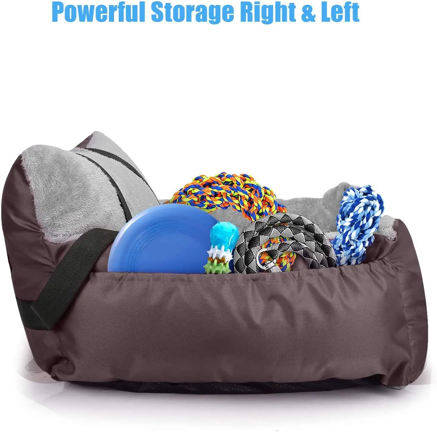 Elevated Plush Dog Car Seat Bed , Car Front Seat Bed for Small Dogs