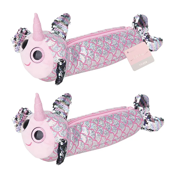 Cute Custom Logo Furry Lion Design Pencil Pouch School Supplies Fluffy Pencil Case Bag for School