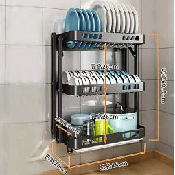 
Installation free Folding Spice Rack Stainless Steel Kitchen Shelves Wall Mount Supplies Multifunctional Condiment Storage Shelf 