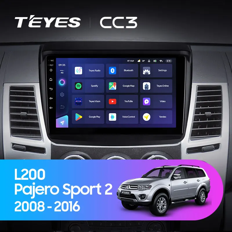  Автомагнитола TEYES CC3 для Mitsubishi Pajero Sport 2 L200 Triton 2008-2016 стерео din