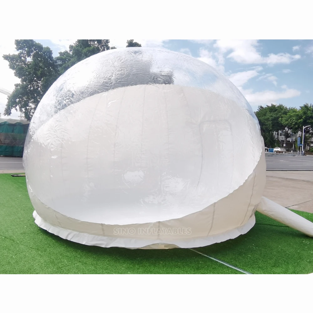 Стальная рама одиночный купол надувная пузырьковая палатка для кемпинга без туннеля из