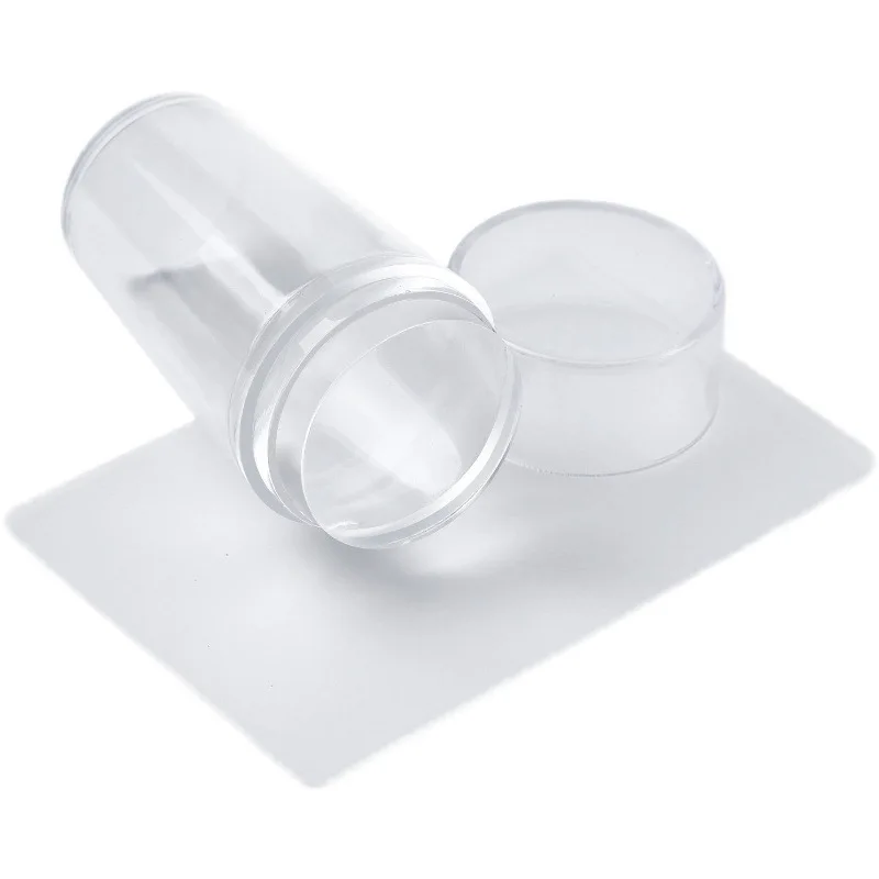 Hot Sell DIY Plastic Handle Clear Jelly Silicone Nail Art Stamper with Scraper For Stamping Polish Print Plate Image Tool Kit