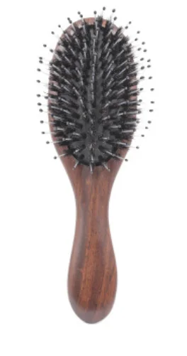 Гладкая Антистатическая щетка для волос гребень из эбенового дерева с щетиной кабана