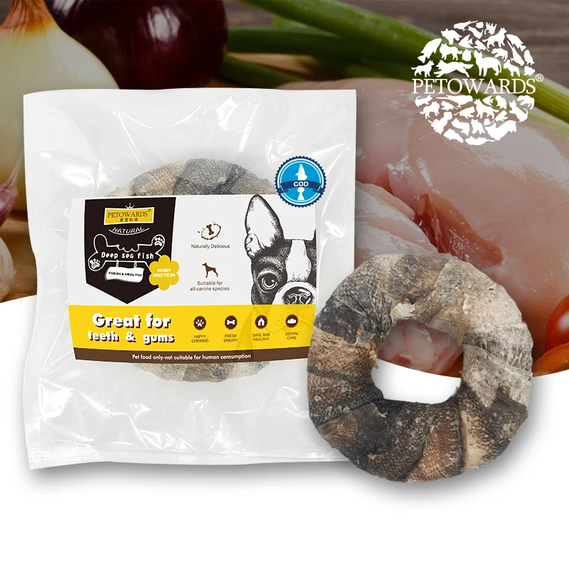 Wholesale Pet Supplies Dry Dog Food Fish Rawhide Donuts Dog Treats Natural