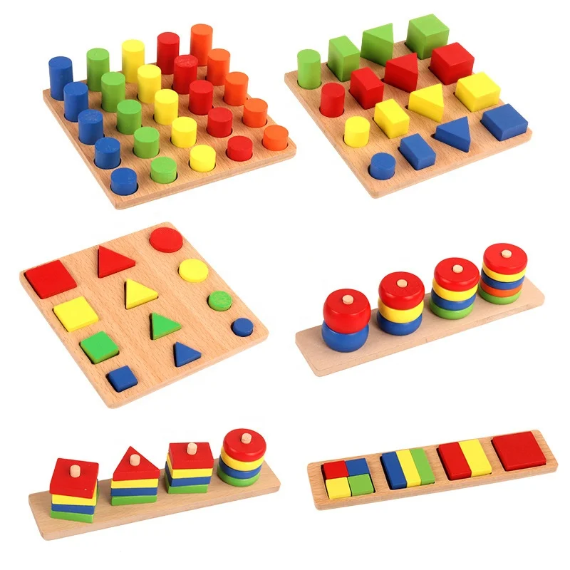 Wholesale Montessori Early Education Wooden Geometric Educational Toy Wooden Montessori Sorting Game Toys