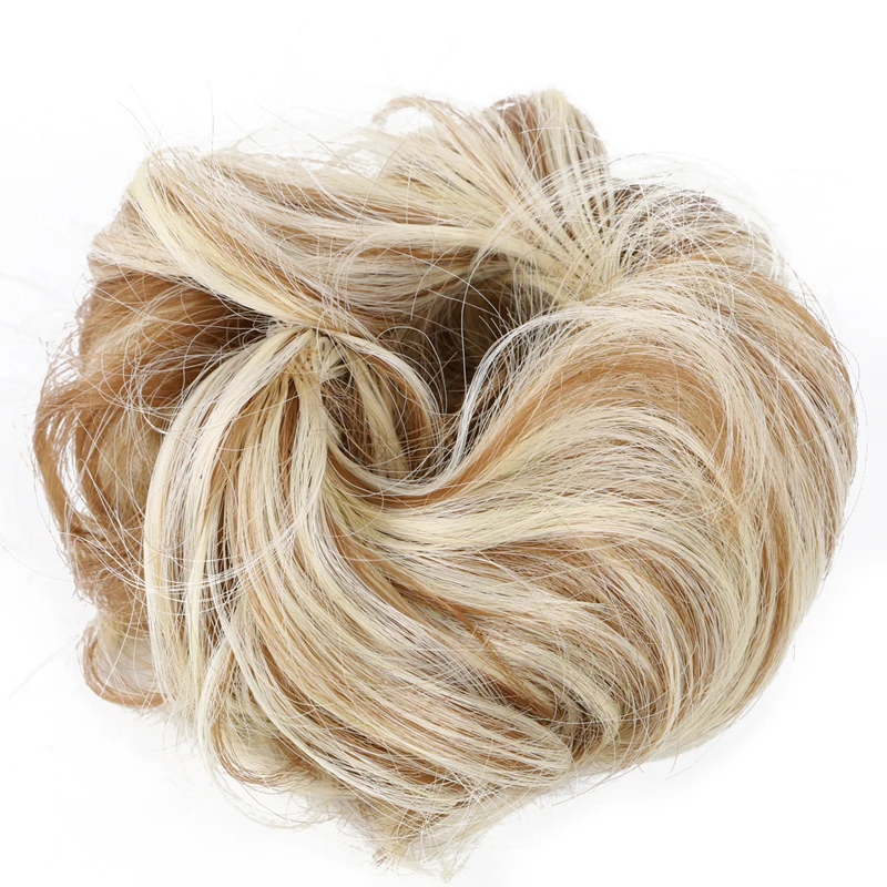 Synthetic Flexible Hair Buns Curly Scrunchy Chignon Elastic Messy Wavy Scrunchies Wrap For Ponytail Extensions For Women