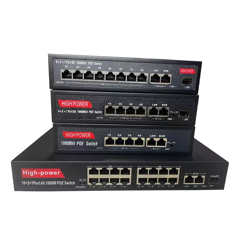 Sunsoont 10/100/1000 полногигабитные порты poe switch 52 В 135 Вт 8 портов