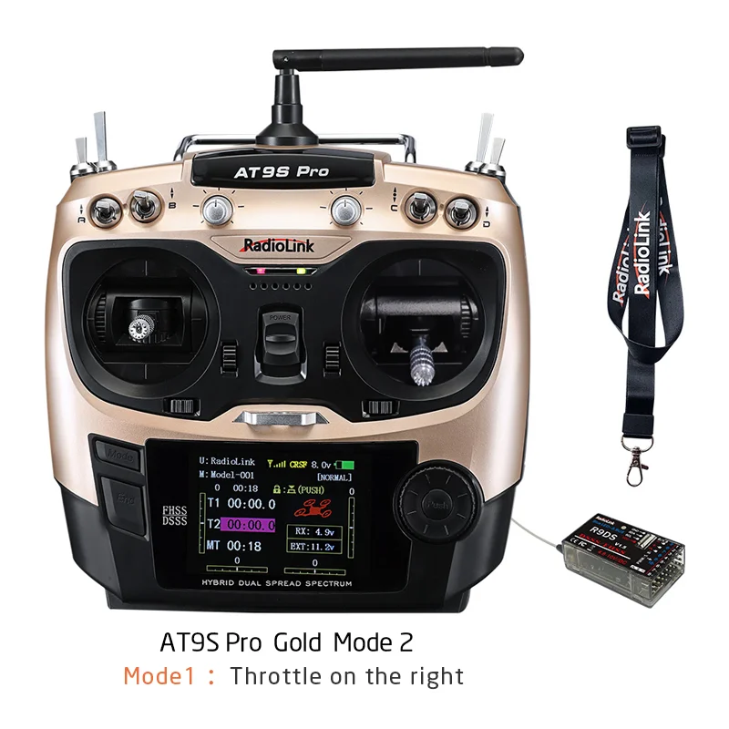 Factory RadioLink Mix Control CRSF Remote Controller  AT9S PRO USB Upgrade 10 and 12 Channels Aircraft RC Transmitter