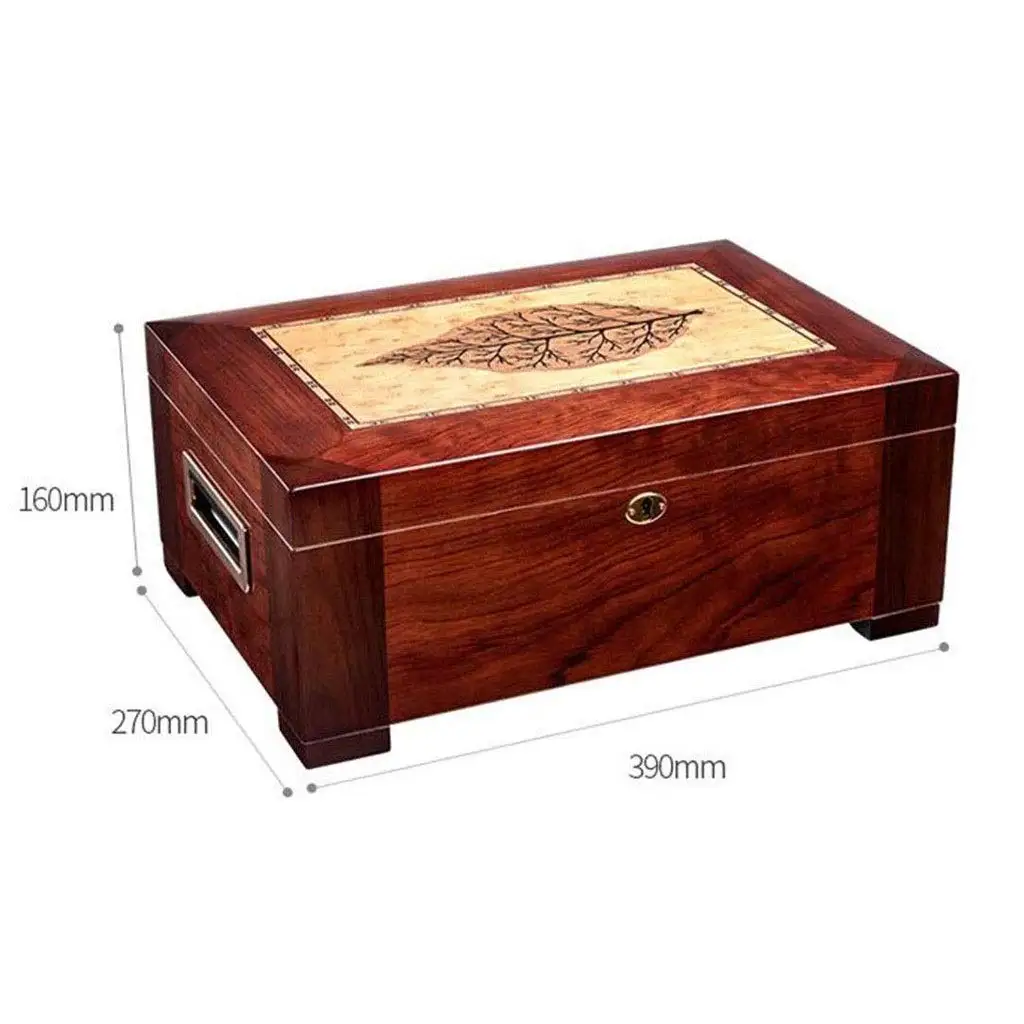 Hot-selling moisturizing case cedar wood cigar humidor box cabinet with hygrometer humidifier decorative box