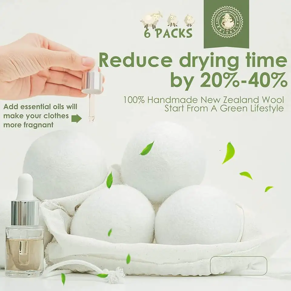 Best Selling Products 2024 New Trending in USA private label Organic Wool Dryer Balls for Laundry Washing Machine FBA DDP SHIP