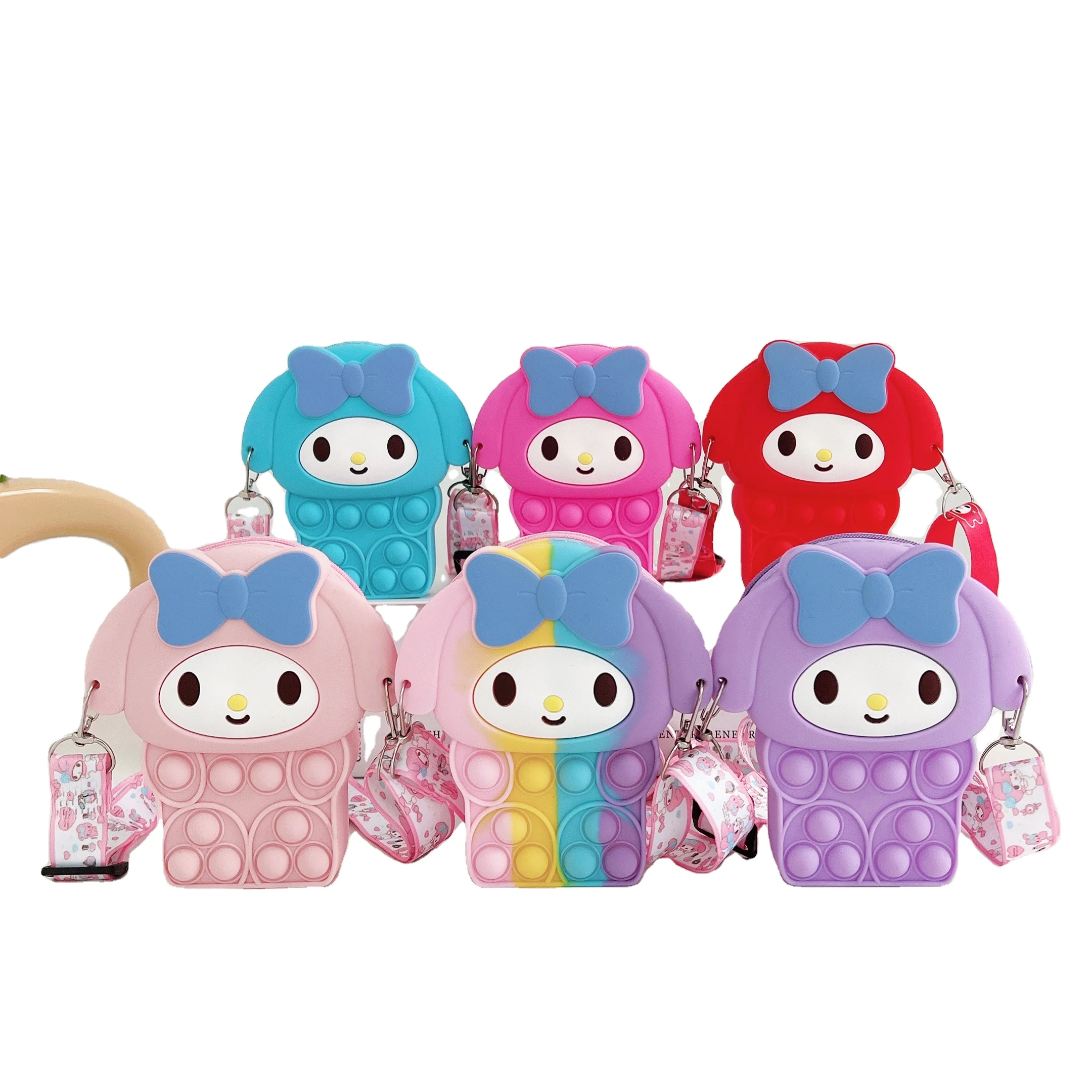 Low Moq Customized Color Shape Pattern Small Coin Hand Silicone Bags for Women Gifts