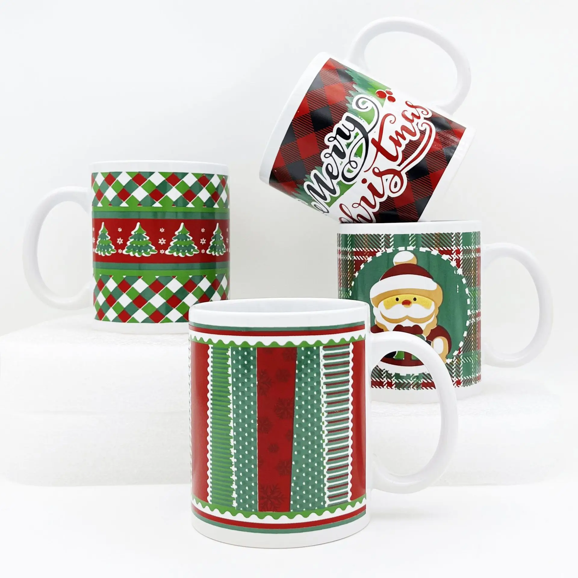 Wholesale 11oz Product Coffee Cup Custom Pattern Ceramic Coffee Mug Sublimation Christmas Cup
