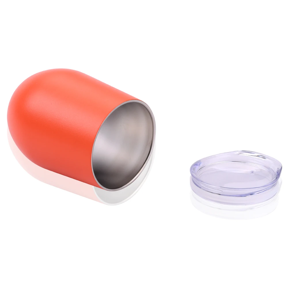 Новый стиль, под заказ, 12 унций, металлические чашки, бесступенчатый стакан для вина из нержавеющей стали с двойными стенками, оптовая продажа, изолированный стакан для вина с крышкой