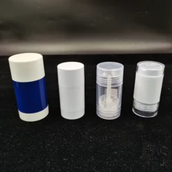 Wholesale Plastic 75g Deodorant Bottle White Blue Round Transparent Plastic Deodorant Stick