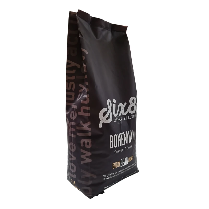 Aluminum Foil Bag for Coffee Biodegradable 12 oz Coffee Bag Valve Recyclable Flat Bottom Coffee Bag with Valve Digital Printing