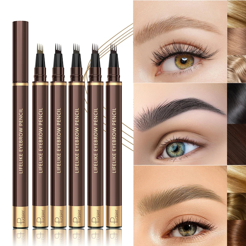 Wholesale Eyebrow Pencil Micro 4 Point Brow Pen Lift Snatch Eyebrow Eye Makeup Lasting Waterproof Smudge-proof Natural Eyebrow