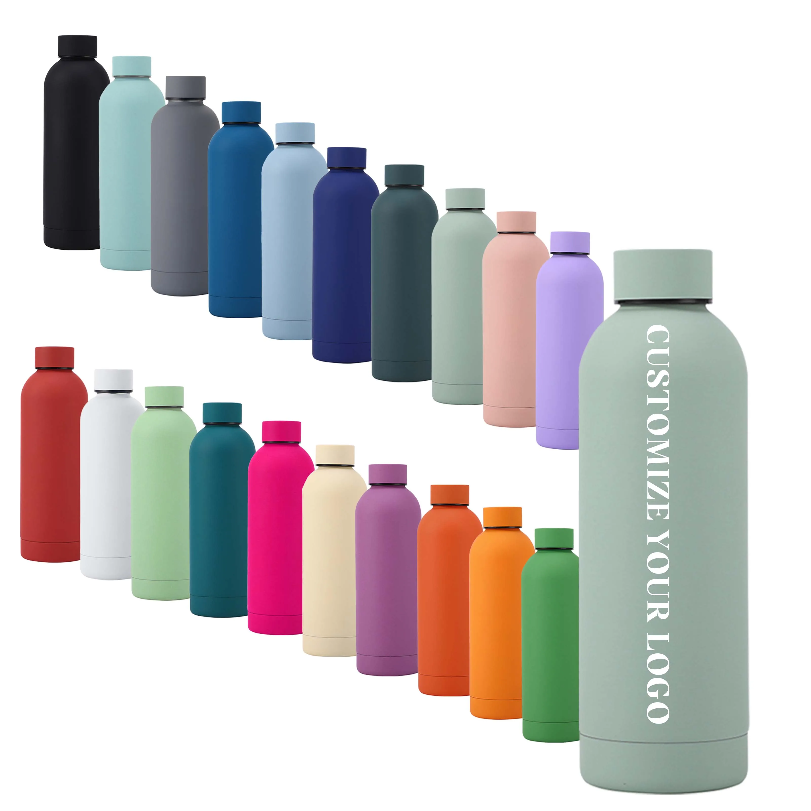 BPA FREE Thermal Water Bottle Custom Logo Double Wall Vacuum Insulated 500ml Metal Stainless Steel Sports Water Bottle