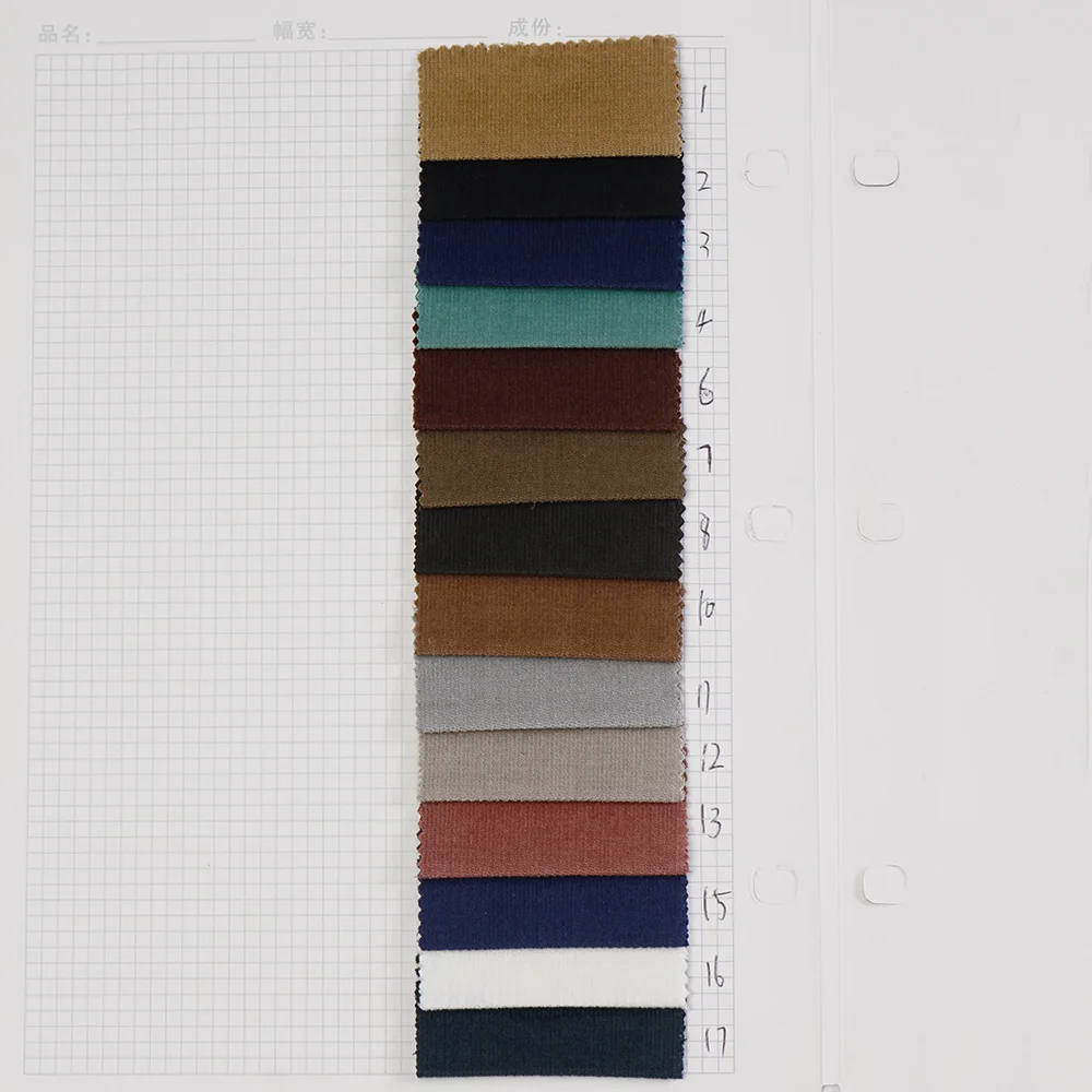 
Wholesale thin cotton spandex 28 wales corduroy fabric for clothing 