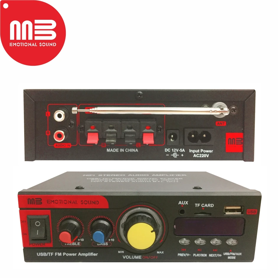 Proper price top quality hifi stereo 12v usb sd fm mp3 mini amplifier car