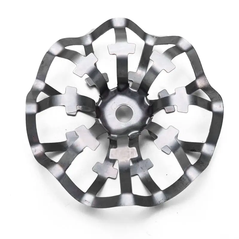 75mm Carbon Steel Metal Teller Rosette Rings SS316L Tellerette Tower Packed Ring For Chemicals Filling