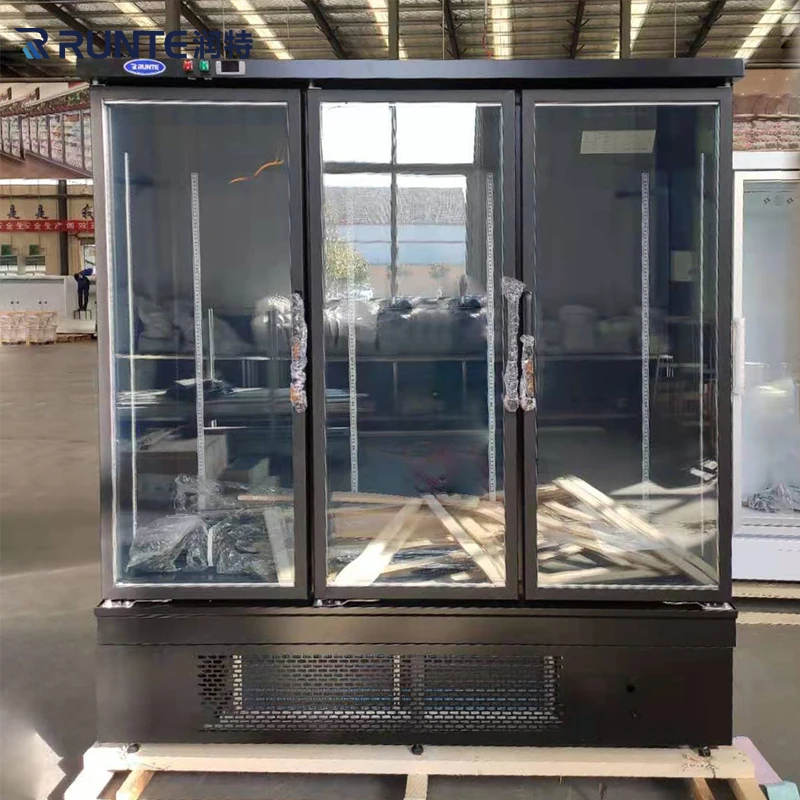 RUNTE Supermarket Equipment Glass Fridge Commercial Refrigerator