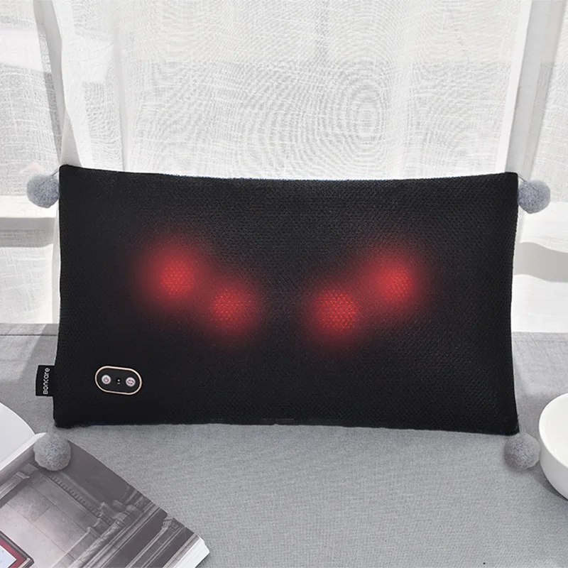 
Wireless And Rechargeable Leather Vibrating Neck Massage Pillow With Heat 