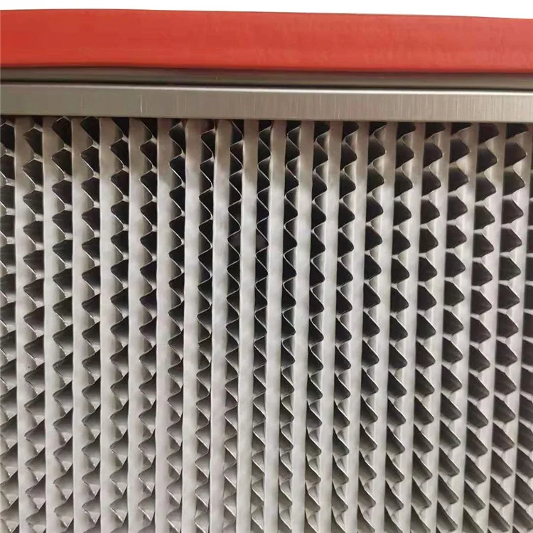 Metal Deep pleated Hepa H13 H14 Stainless Steel Glass fiber High Temperature Resistant Air Filter