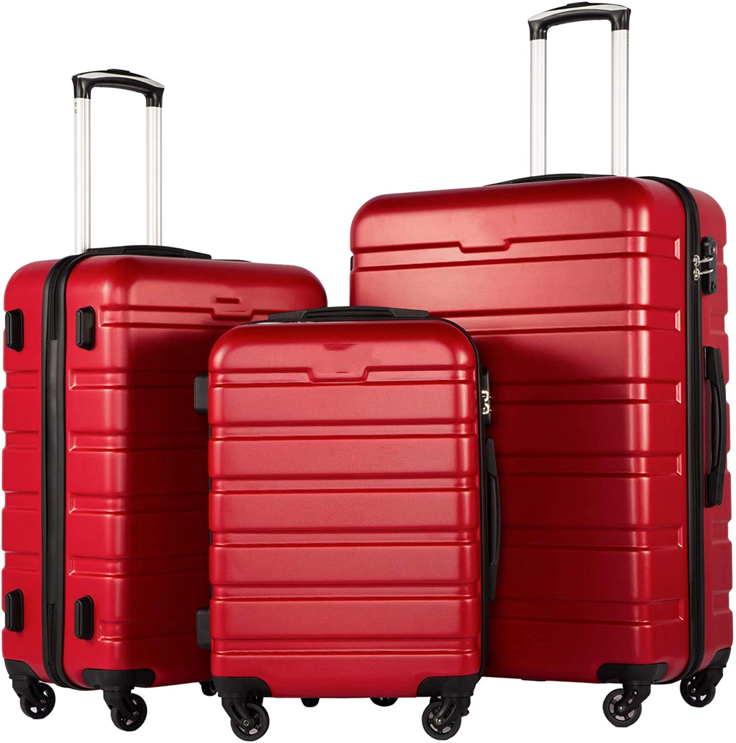Комплект из 3 предметов легкий TSA замок красный цвет чемодан для переноски на колесах дорожные сумки