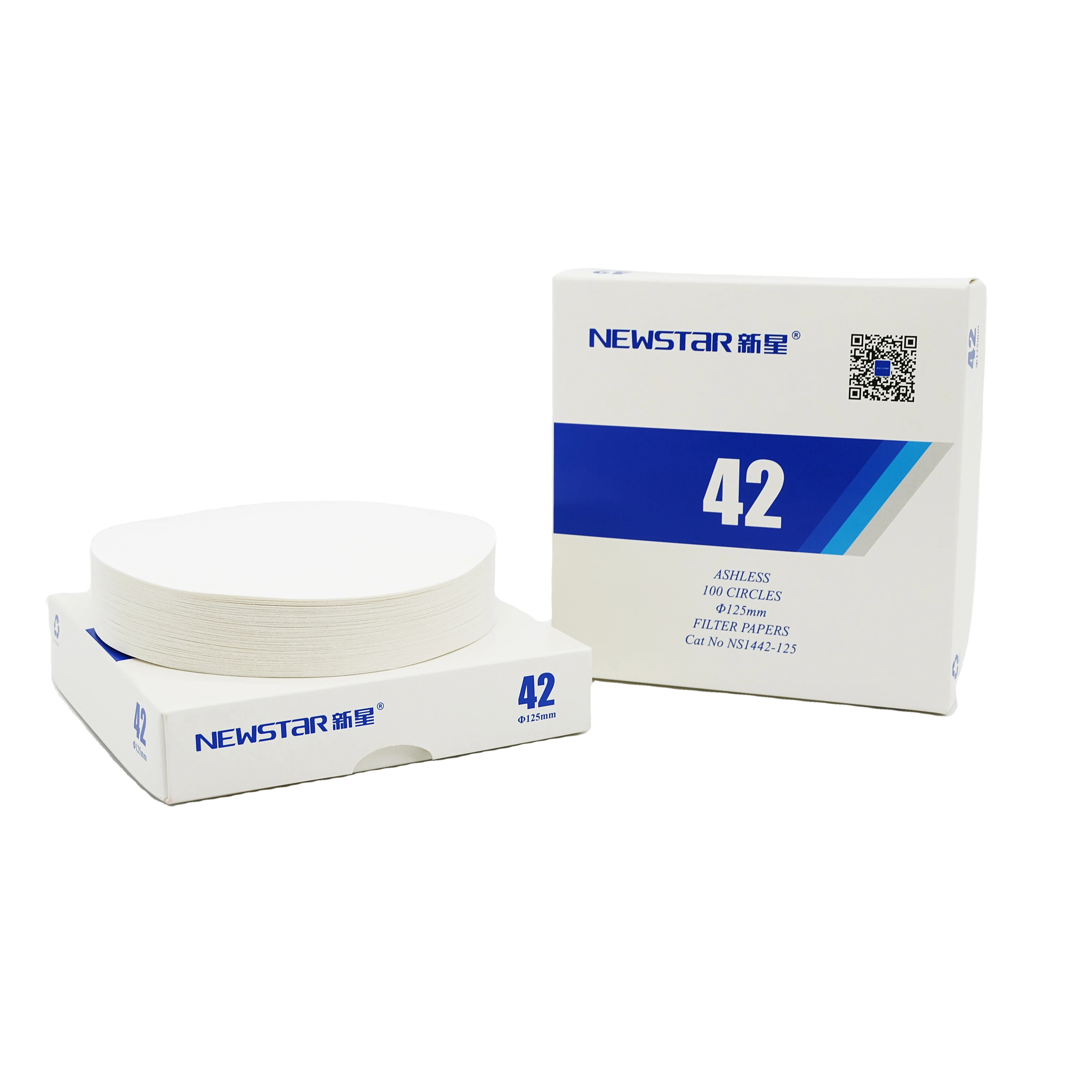 NEWSTAR Grade 42 Ashless Filter Paper for Instrumental Analysis similar to Whatman 42 Filter Paper 100 sheets/pack