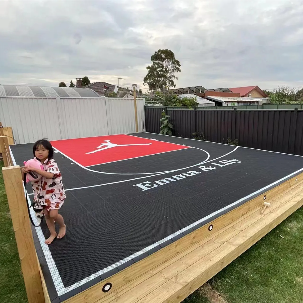 outdoor mini half basketball court backyard basketball court mini basketball court flooring 20 feet by 20 feet