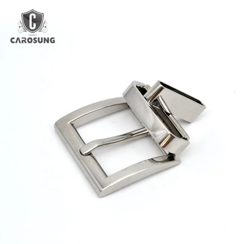 New Fashion Metal Belt Buckles Silver Mirror Polishing Stainless Steel Pin Reversible Buckle
