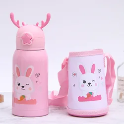 Новинка; Лидер продаж Нержавеющая сталь теплая детская одежда Творческий рога студентеский портативный с героями мультфильмов оптовая продажа, изготовление на заказ бутылка для воды